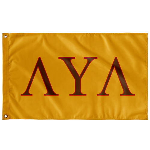 Lambda Upsilon Lambda Custom Fraternity Flag - Gold, Brown & Red