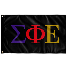 Load image into Gallery viewer, Sigma Phi Epsilon Fraternity Letter Flag - Black &amp; Multi