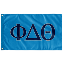 Load image into Gallery viewer, Phi Delta Theta Fraternity Flag - Bright Blue, Dark Blue &amp; Silver