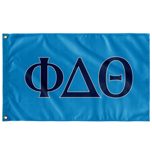 Phi Delta Theta Fraternity Flag - Bright Blue, Dark Blue & Silver
