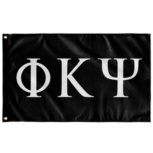 Phi Kappa Psi Greek Letters Flag - Black & White