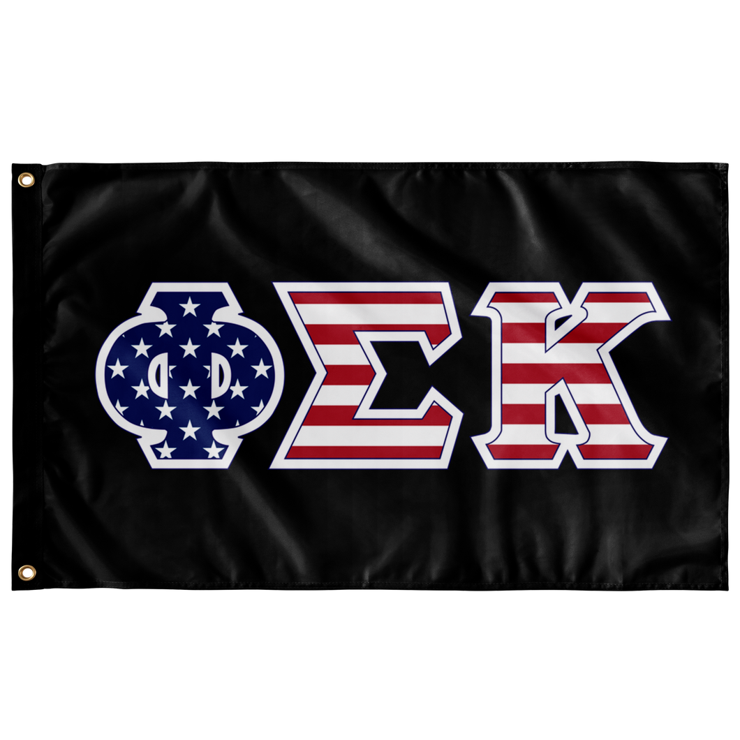 Phi Sigma Kappa American Flag - Black