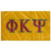 Load image into Gallery viewer, Phi Kappa Psi Greek Letters Flag - Yellow, Red, White &amp; Green
