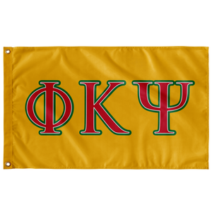 Phi Kappa Psi Greek Letters Flag - Yellow, Red, White & Green