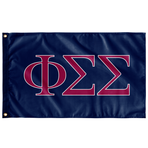 Phi Sigma Sigma Sorority Flag - Dark Blue, Dark Pink & White