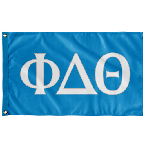 Phi Delta Theta Fraternity Flag - Bright Blue, White & Silver