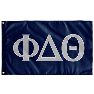 Phi Delta Theta Fraternity Flag - Dark Blue, Silver &  White