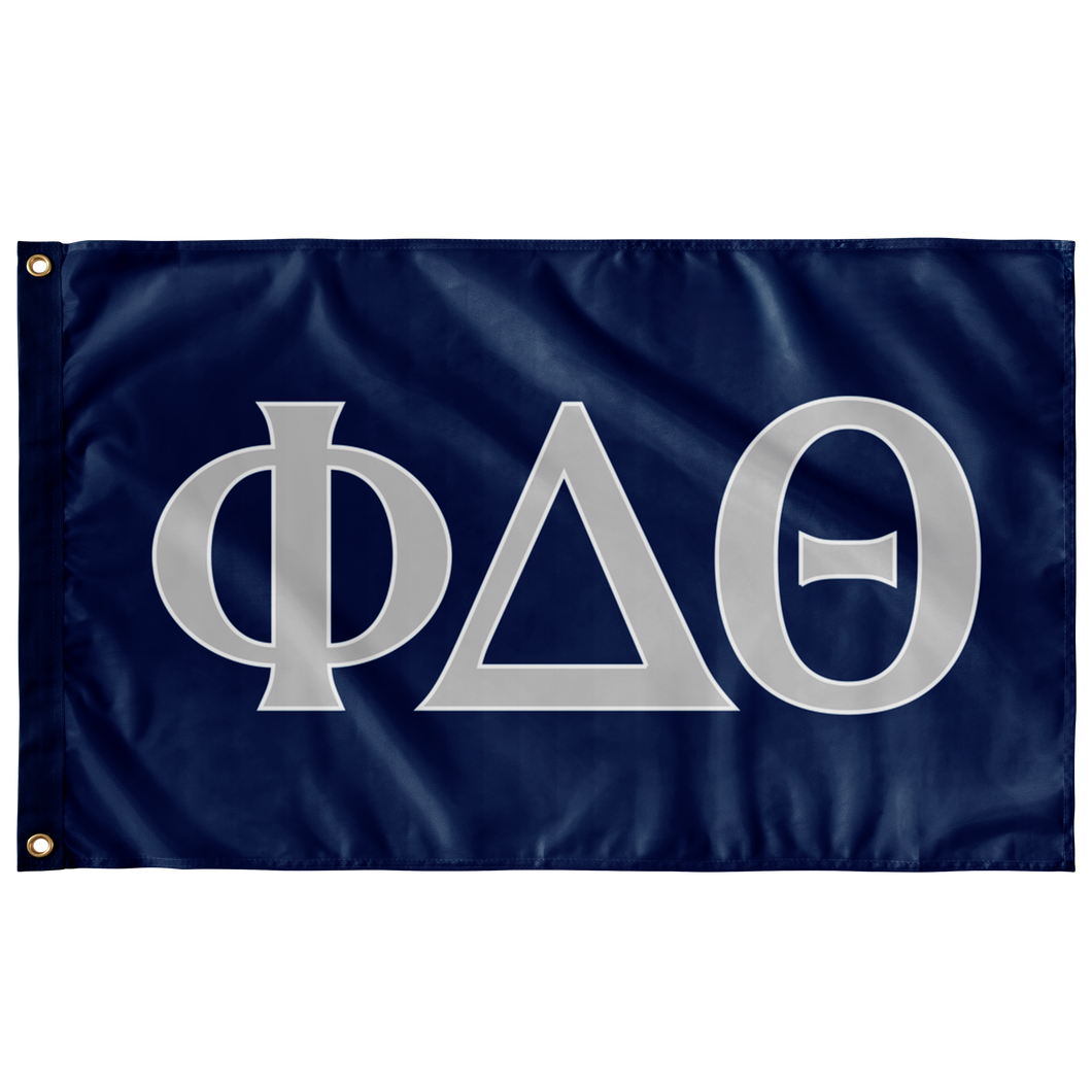 Phi Delta Theta Fraternity Flag - Dark Blue, Silver &  White