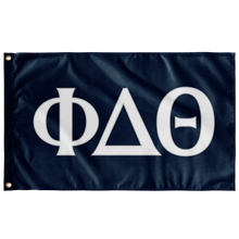 Load image into Gallery viewer, Phi Delta Theta Fraternity Flag - Dark Blue, White &amp; Silver