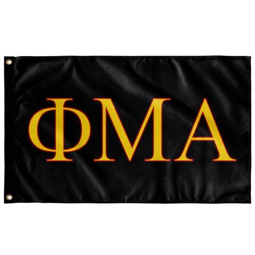 Phi Mu Alpha Fraternity Flag - Black, Maize & Red