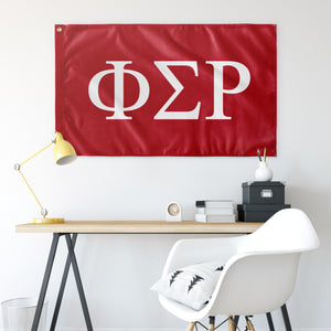 Phi Sigma Rho Sorority Flag - Red & White
