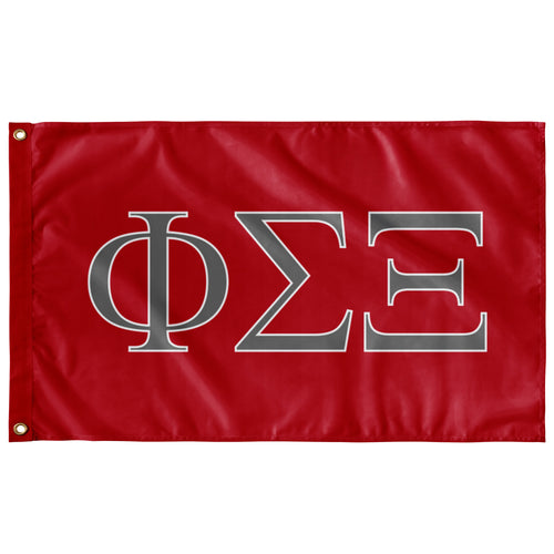 Phi Sigma Xi Fraternity Flag - Red, Silver Grey & White
