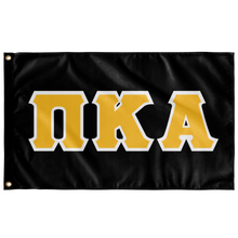 Load image into Gallery viewer, Pi Kappa Alpha Greek Letterform Flag - Black, Yellow &amp; White