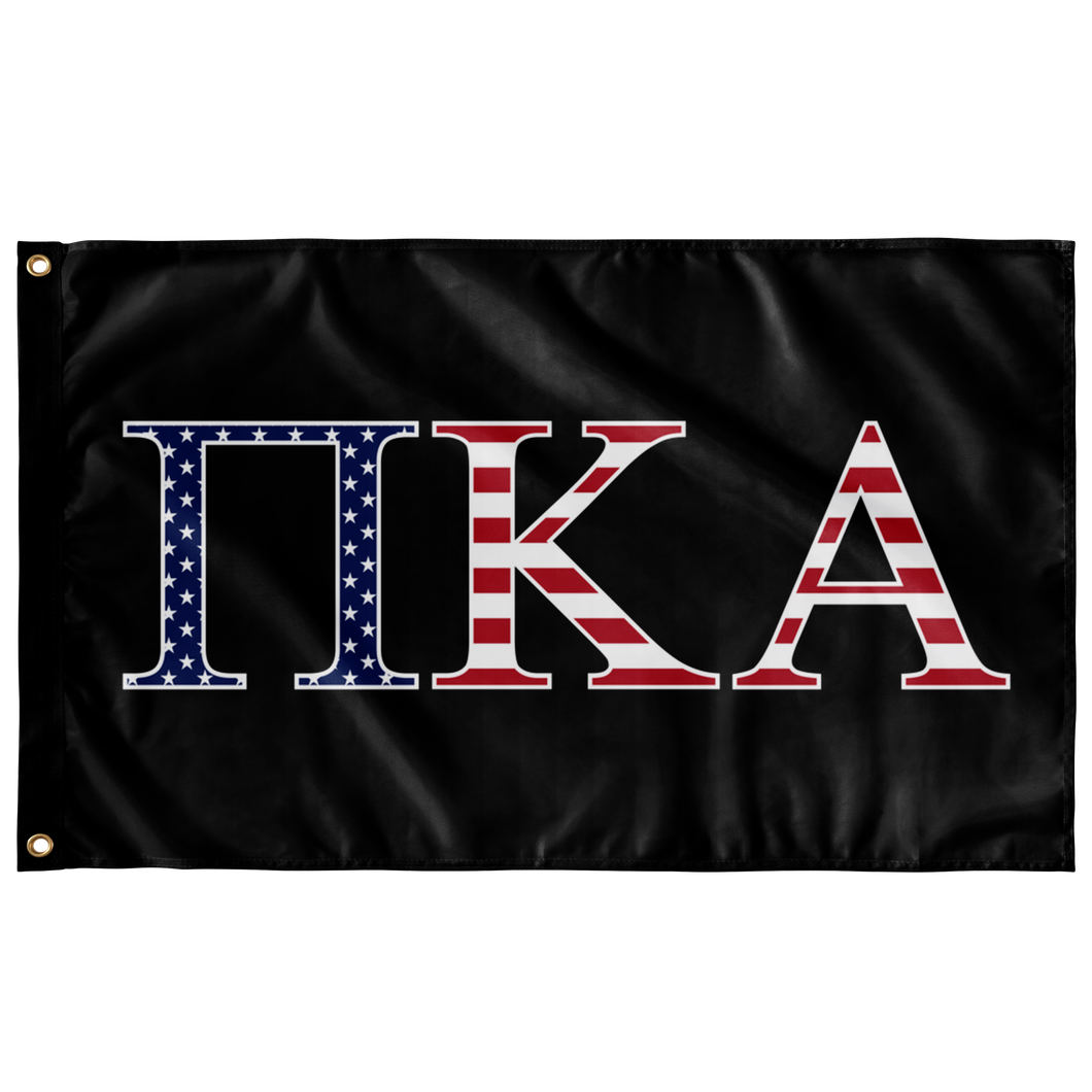 Pi Kappa Alpha USA Flag -  Black