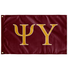 Load image into Gallery viewer, Psi Upsilon Fraternity Flag - Foliage Rose, Light Gold &amp; White