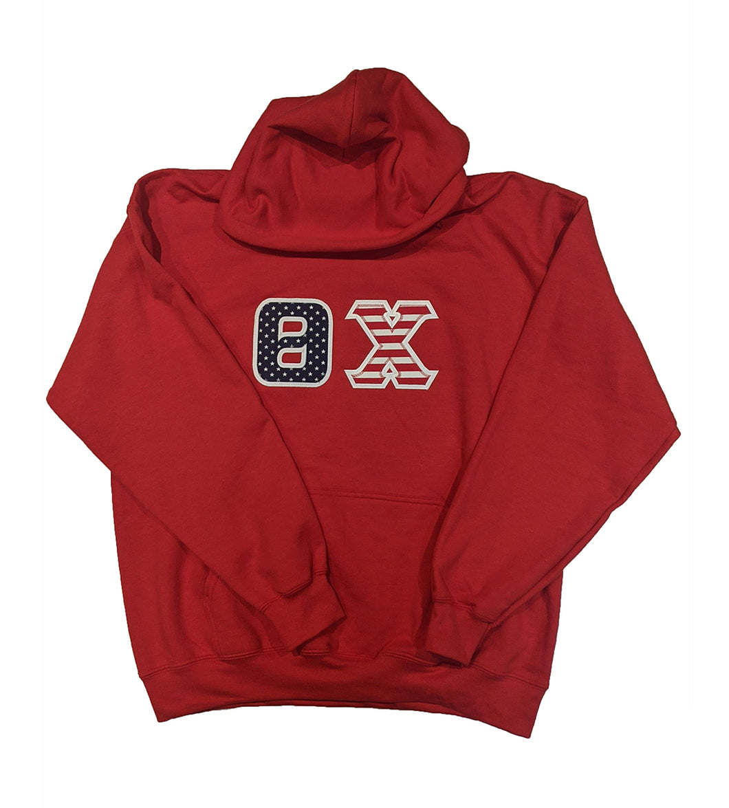 Theta Chi Fraternity Hoodie With American Flag Stitch Letters