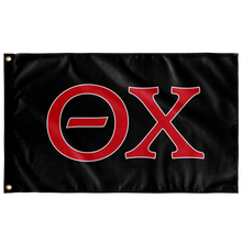 Load image into Gallery viewer, Theta Chi Fraternity Letters Flag - Black, Red &amp; White
