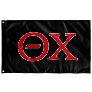 Theta Chi Fraternity Letters Flag - Black, Red & White