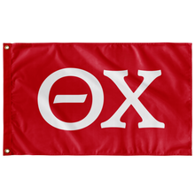 Load image into Gallery viewer, Theta Chi Fraternity Letters Flag - Red &amp; White