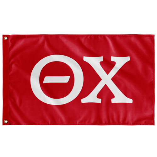 Theta Chi Fraternity Letters Flag - Red & White