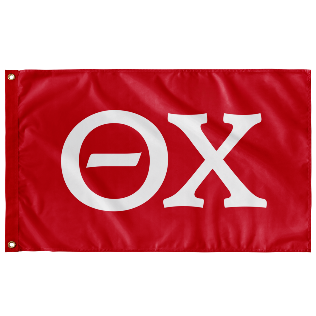 Theta Chi Fraternity Letters Flag - Red & White