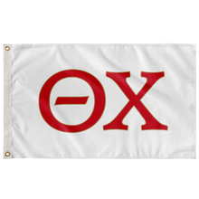 Load image into Gallery viewer, Theta Chi Fraternity Letters Flag - White, Gold &amp; Red