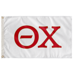 Theta Chi Fraternity Letters Flag - White, Gold & Red