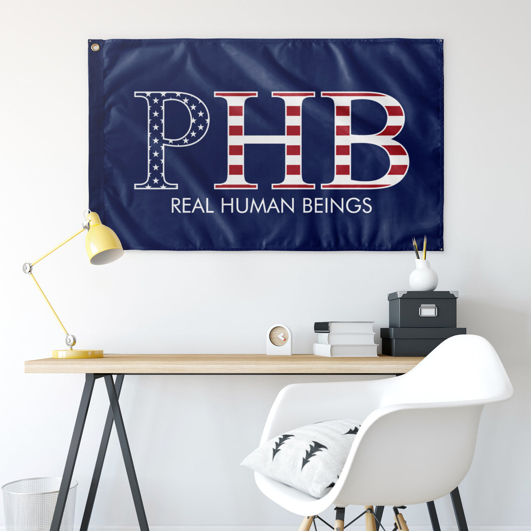 Rho Eta Beta Real Human Beings USA Flag - Blue