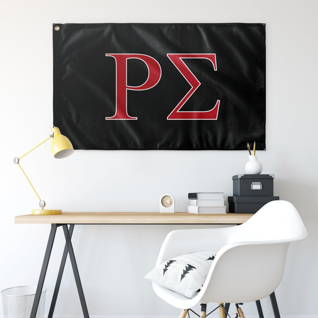 Rho Sigma Fraternity Flag - Black, Red & White