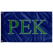 Load image into Gallery viewer, Rho Epsilon Kappa Greek Flag - Royal Blue, Kelly Green &amp; White