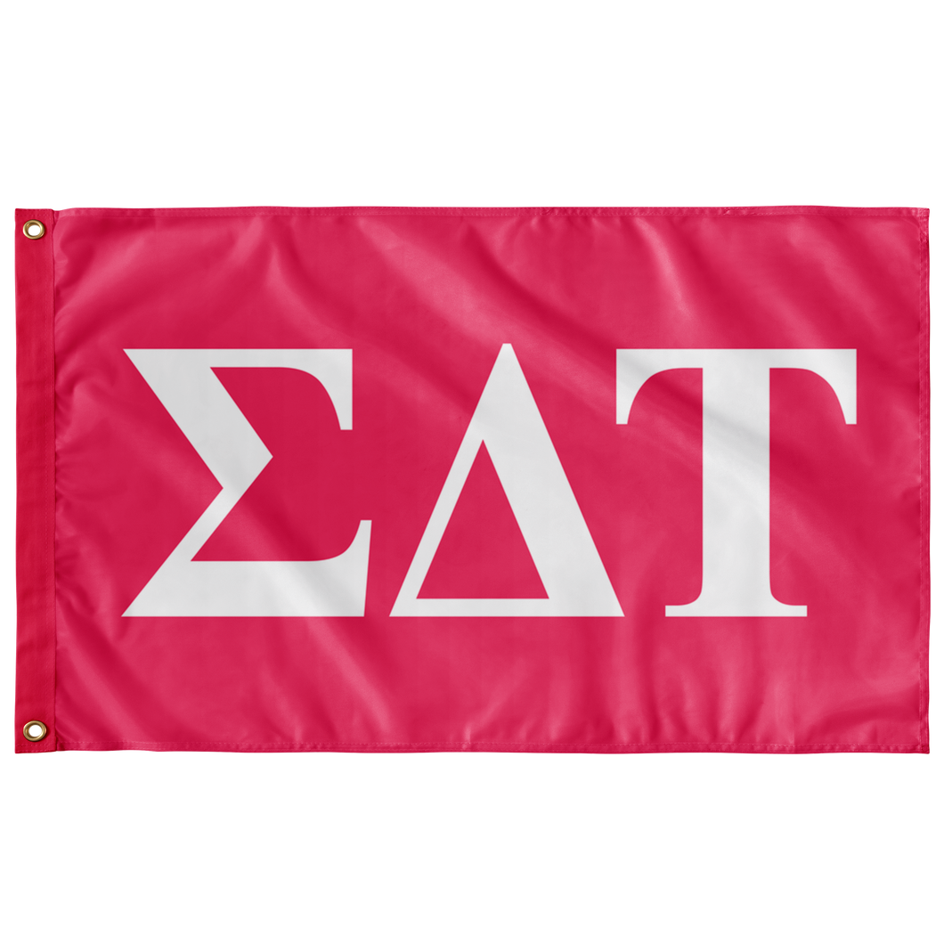 Sigma Delta Tau Flag - Pink and White - Greek Gear
