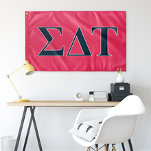 Load image into Gallery viewer, Sigma Delta Tau Wall Flag - Pink