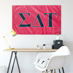 Sigma Delta Tau Wall Flag - Pink