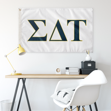 Load image into Gallery viewer, Sigma Delta Tau Sorority Flag - White, Old Blue &amp; Yellow