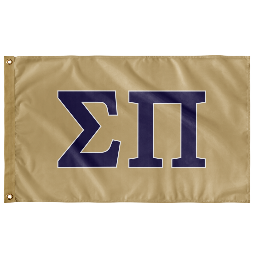 Sigma Pi Fraternity Flag - Gold, Purple & White