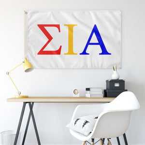 Sigma Iota Alpha Custom Flag - White, Red, Gold & Blue