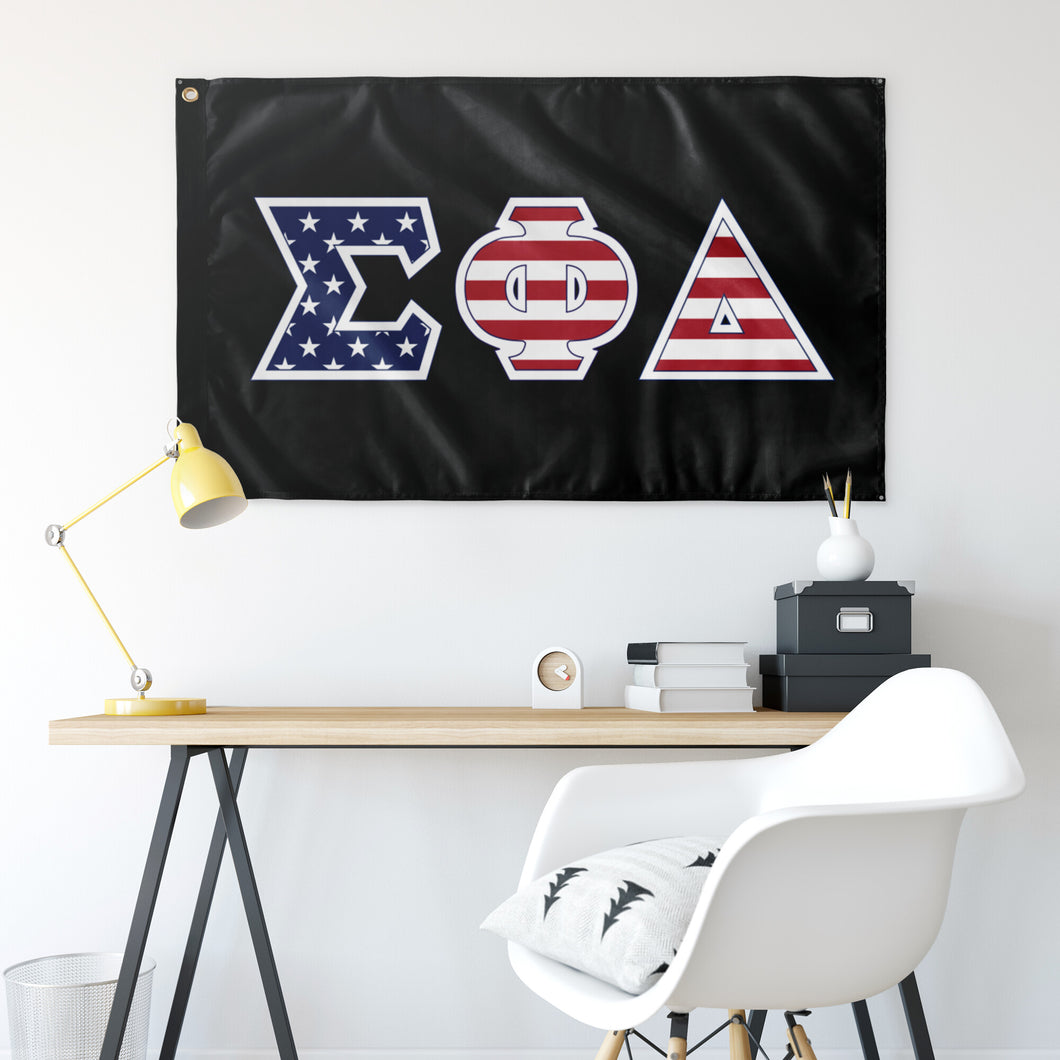 Sigma Phi Delta American Flag - Black