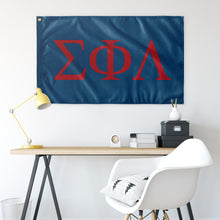 Load image into Gallery viewer, Sigma Phi Lambda Fraternity Flag - Colonial Blue &amp; Red