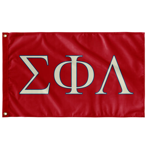 Sigma Phi Lambda Fraternity Flag - Red, Cream & Colonial Blue