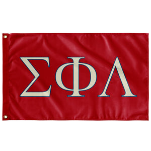 Sigma Phi Lambda Fraternity Flag - Red, Cream & Colonial Blue