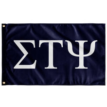 Load image into Gallery viewer, Sigma Tau Psi Fraternity Flag - Navy &amp; White