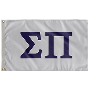 Sigma Pi Fraternity Flag - Silver, Purple & White