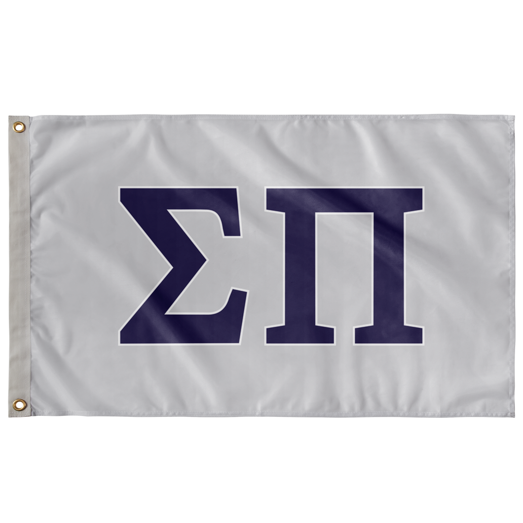 Sigma Pi Fraternity Flag - Silver, Purple & White