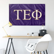 Load image into Gallery viewer, Tau Epsilon Phi Fraternity Flag - Purple, White &amp; Light Gold
