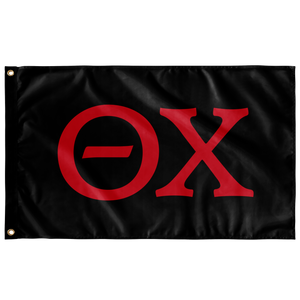 Theta Chi Fraternity Letters Flag - Black & Red