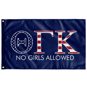 Theta Gamma Kappa No Girls Allowed USA Flag - Blue