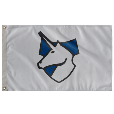 Theta Xi Logo Shield Fraternity Flag - Grey & Blue