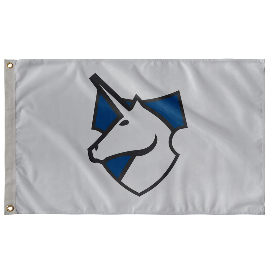Theta Xi Logo Shield Fraternity Flag - Grey & Blue