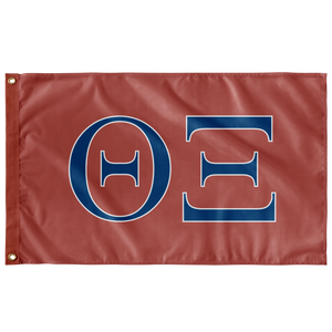 Theta Xi Fraternity Flag - Cardinal, Azure Blue & White