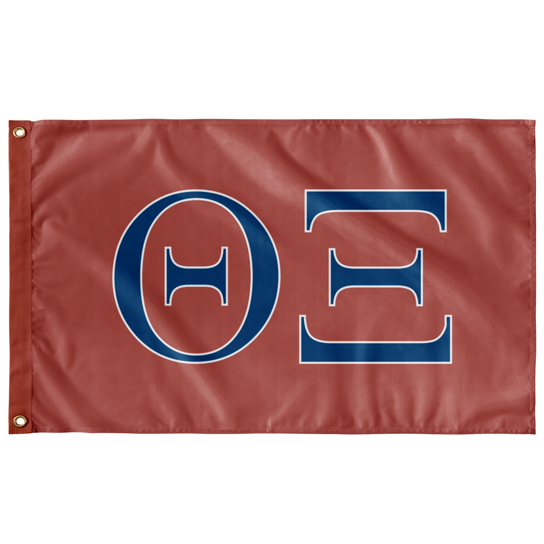 Theta Xi Fraternity Flag - Cardinal, Azure Blue & White